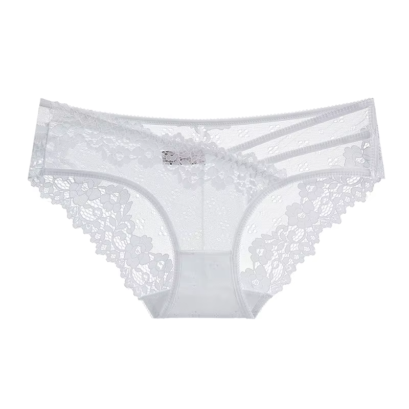 BANNIROU 1 pièces culotte femme dentelle transparente taille basse solide sous-vêtements femmes Sexy
