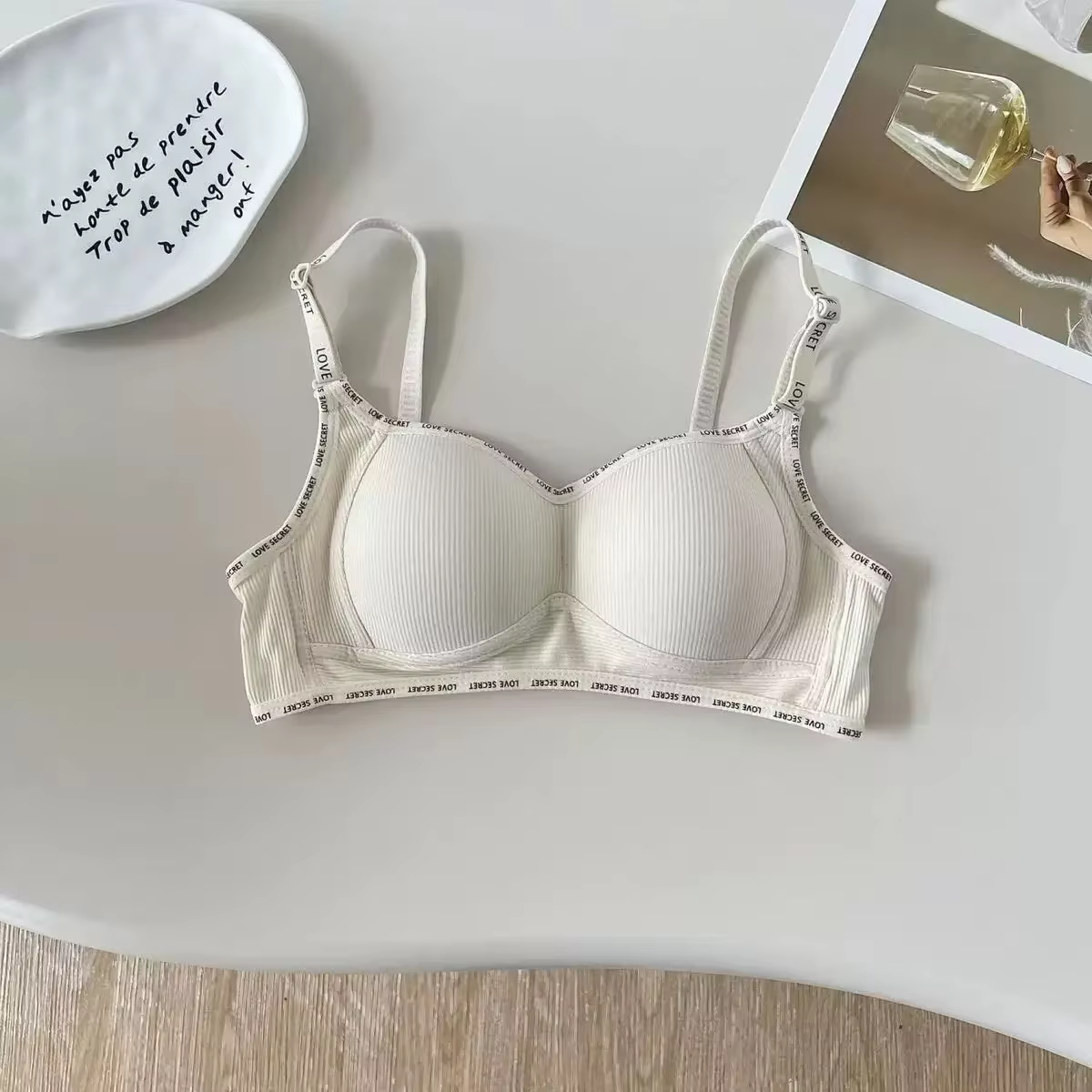 Soutien-gorge Simple pour filles, sans anneaux en acier, sous-vêtements en pur coton pour femmes, pe