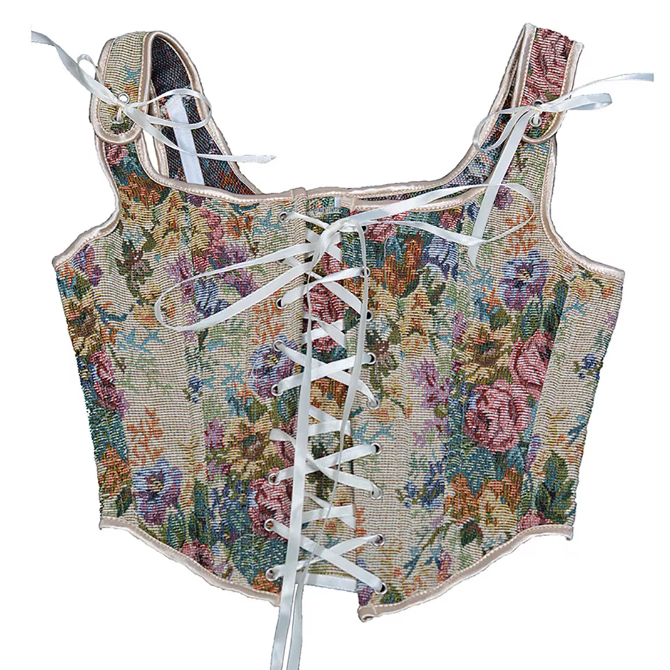 Corsets Vintage à lacets pour femmes, Bustier esthétique, haut court, amincissant pour habiller les