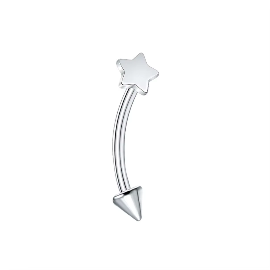 Piercing à sourcils en titane, 1 pièce, boucle d'oreille Rook, anneau d'haltère incurvé, Cartilage T