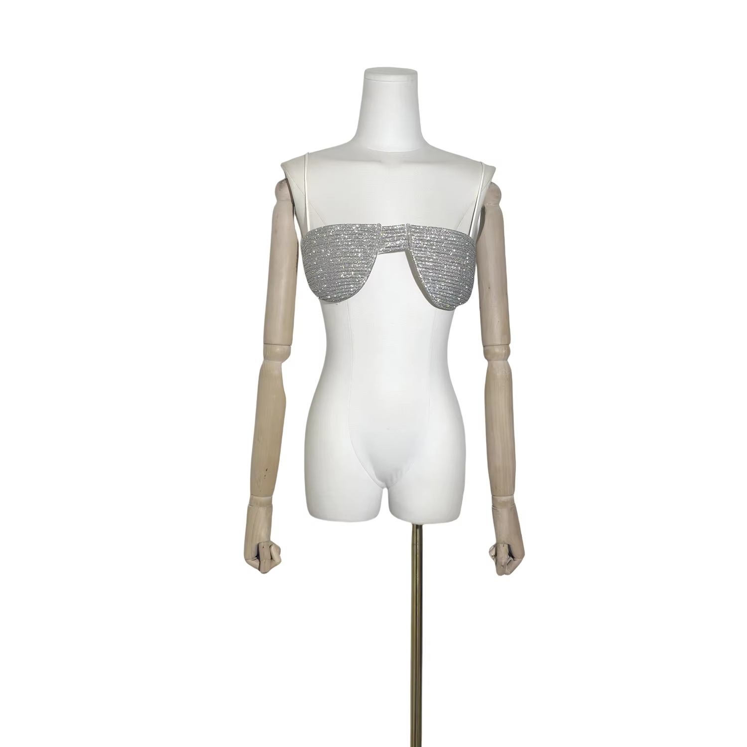 Nouveau Glam chaud Sexy & Club femmes paillettes embelli Luxe Soutache miroitant Bandeau Bikini sout