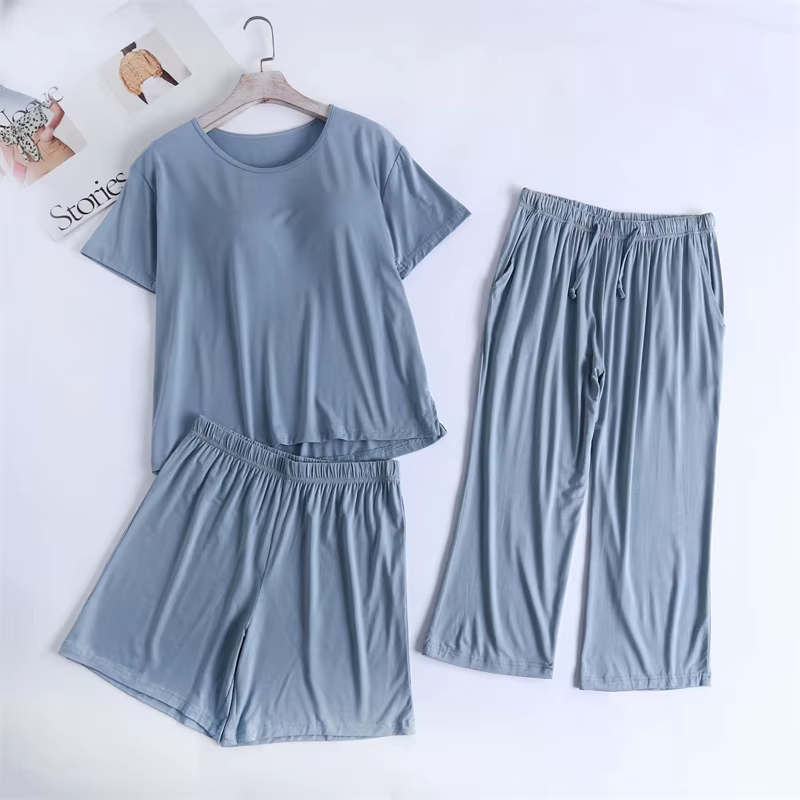 Ensembles de vêtements décontractés pour femmes, manches courtes, shorts, pantalons courts, ensemble