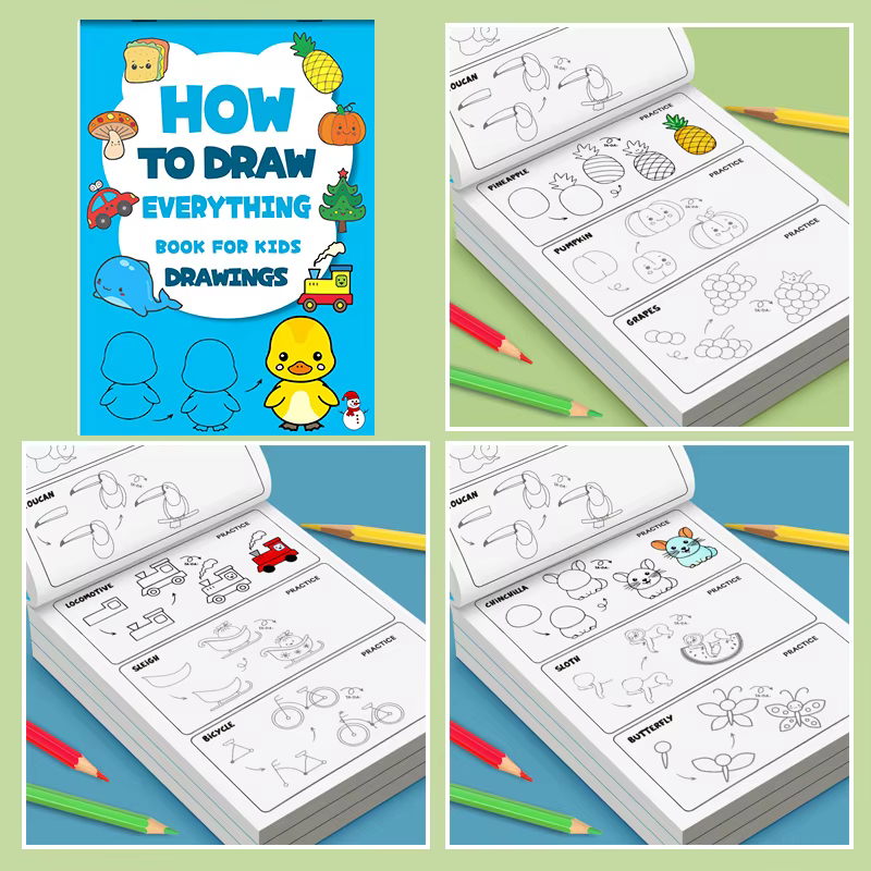 Livre d'apprentissage artistique pour enfants - Comment dessiner tout-en-un en suivant des étapes si