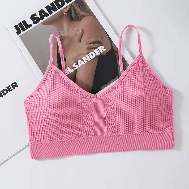 Soutien-gorge sans couture pour femmes, soutien-gorge rembourré sans fil, sous-vêtements de sport, B