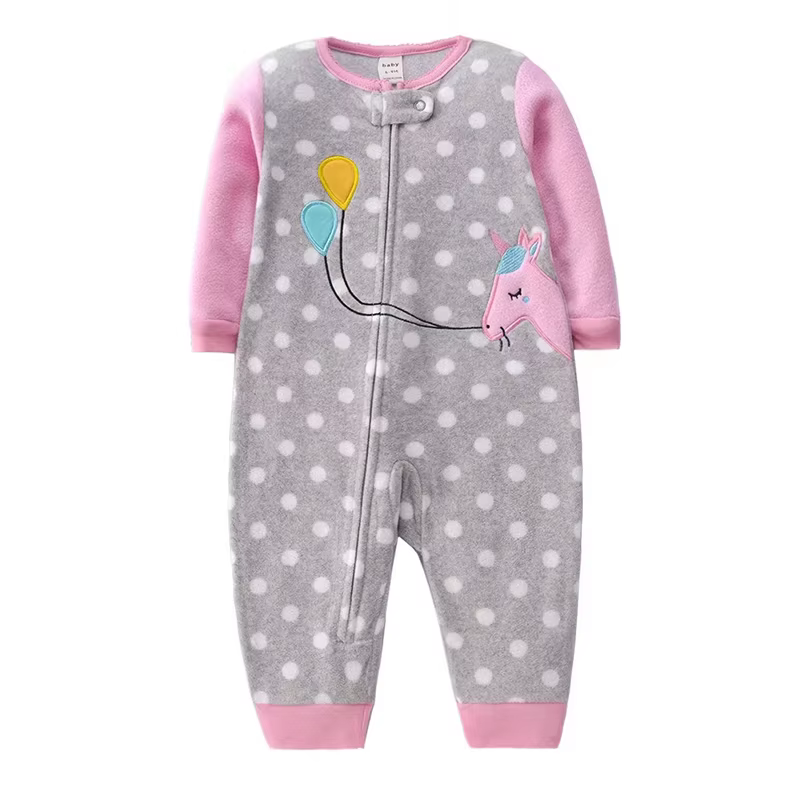 Pyjama pour Bébé Garçon et Fille, Barboteuse Chaude, avec Fermeture Éclair, Smile, Salopette une Piè