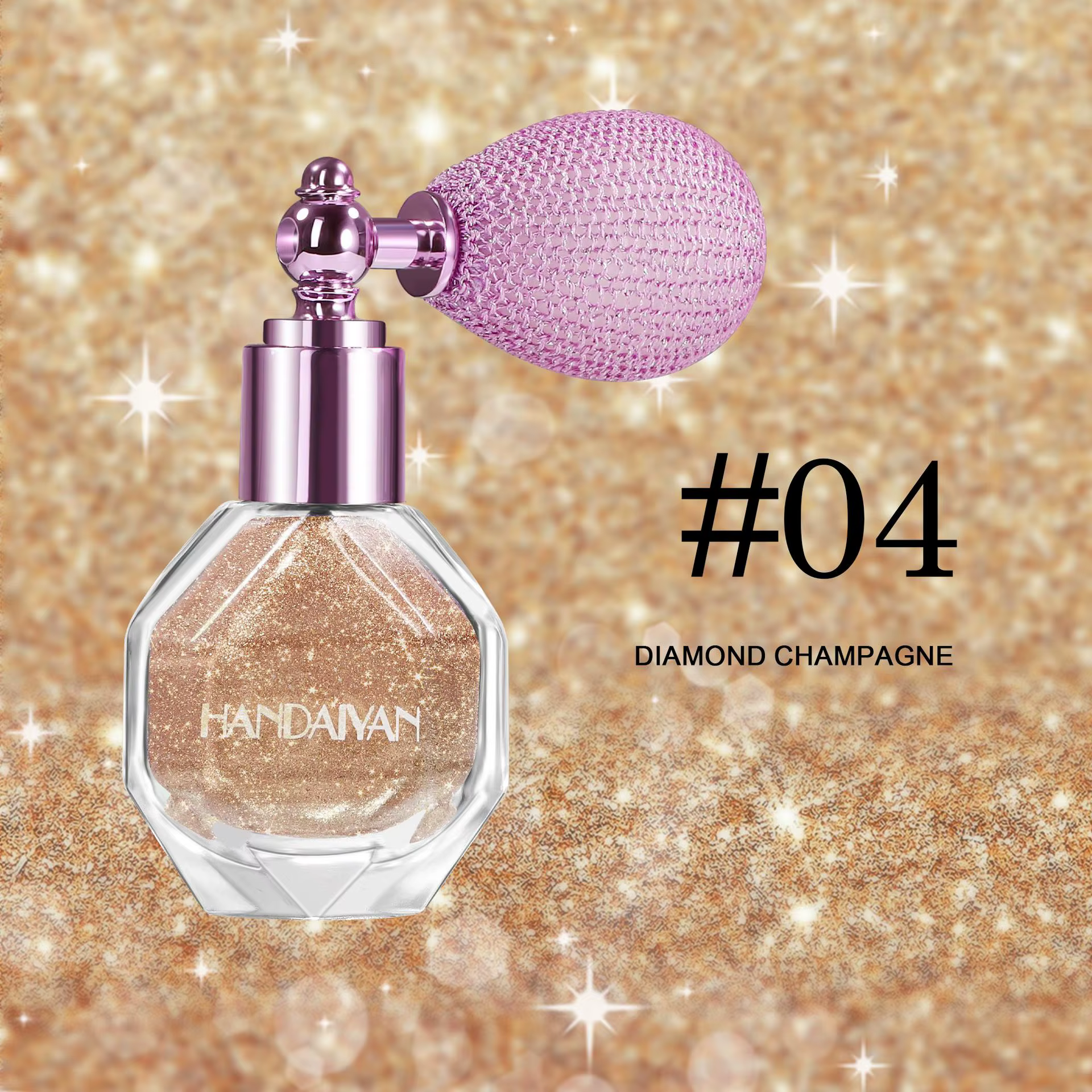 Spray de poudre scintillante 5 couleurs, pour le corps, le visage, les cheveux, maquillage, surligne