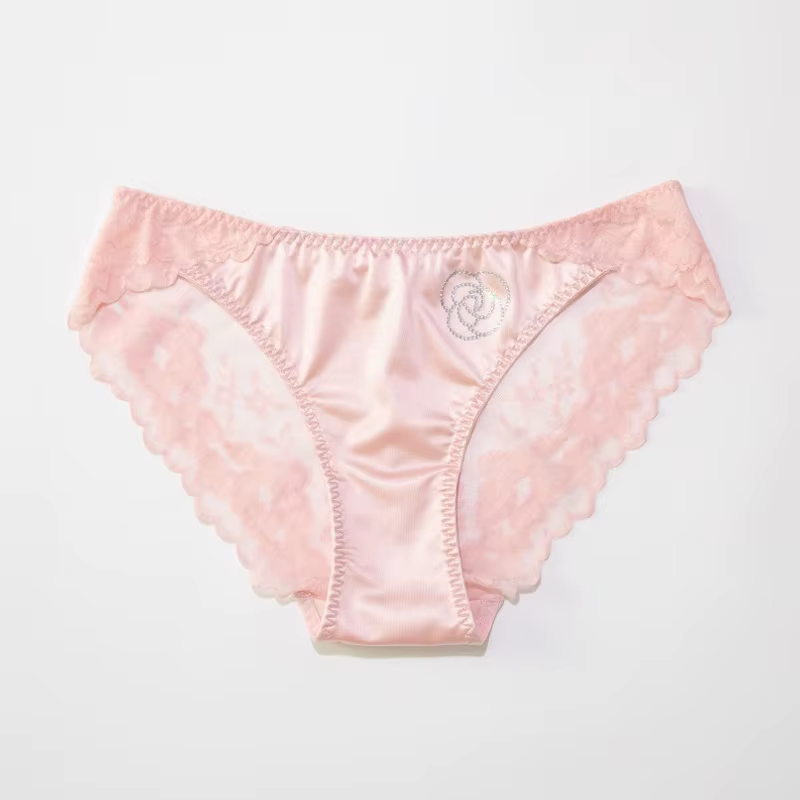 Culotte Sexy en Dentelle de Style Français pour Femme, en Satin, Confortable, Sans Couture, Décorati