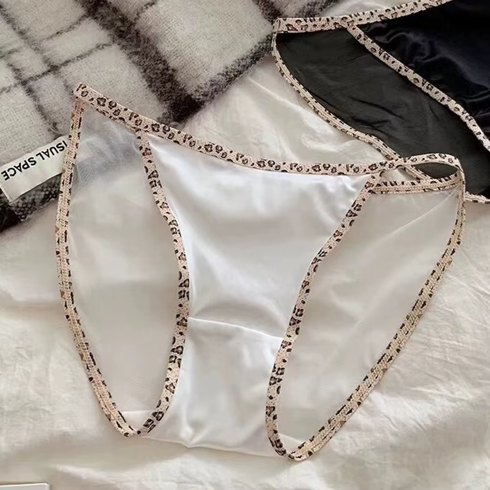 Culottes taille basse pour femmes, imprimé léopard, sous-vêtements respirants sans couture, style se