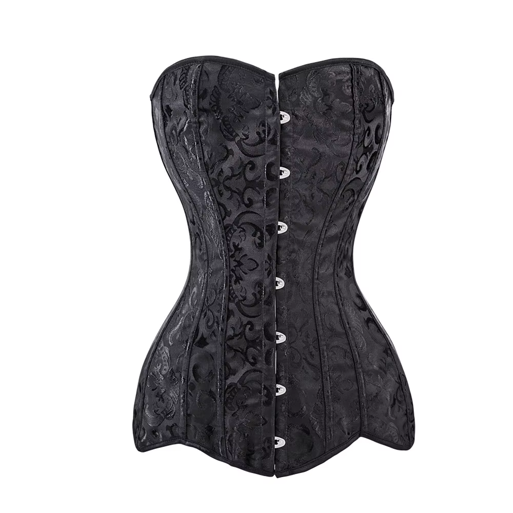 Long torse hauts Corset femmes Vintage gothique surbuste Bustier à lacets acier désossé Korset Shape