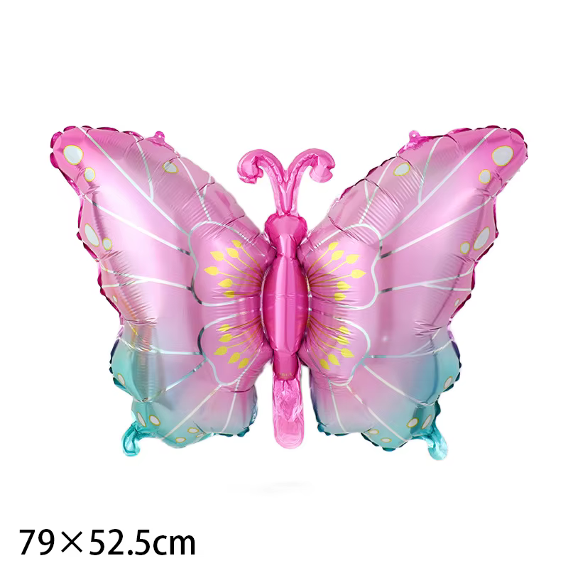 Ballons géants en forme de papillon - Dégradé rose, violet et bleu | Décorations de fête d'anniver