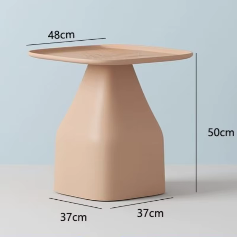 Table d'appoint de chambre à coucher en plastique, tables de chevet nordiques modernes, rondes de lu