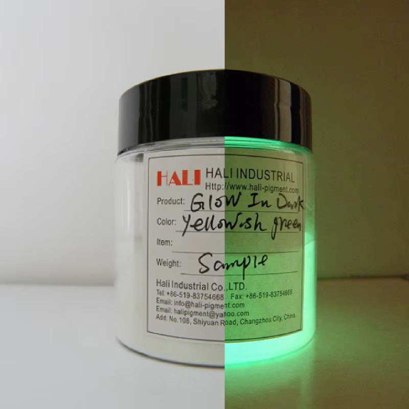 Poudre Luminescente Pigmentée pour la Nuit Article : HLD525 Couleur Luminescente : Vert Jauneux Poid