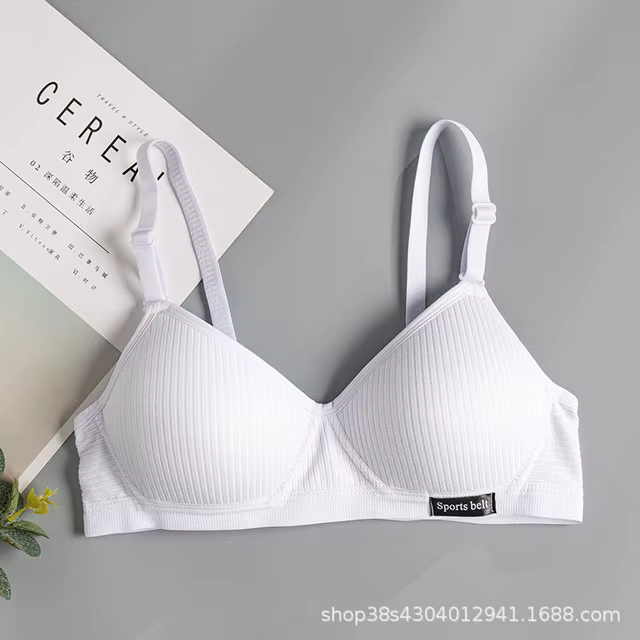 Sous-vêtements en coton femmes AB tasse soutien-gorge sans fil rassemblé confort V brassière Push Up